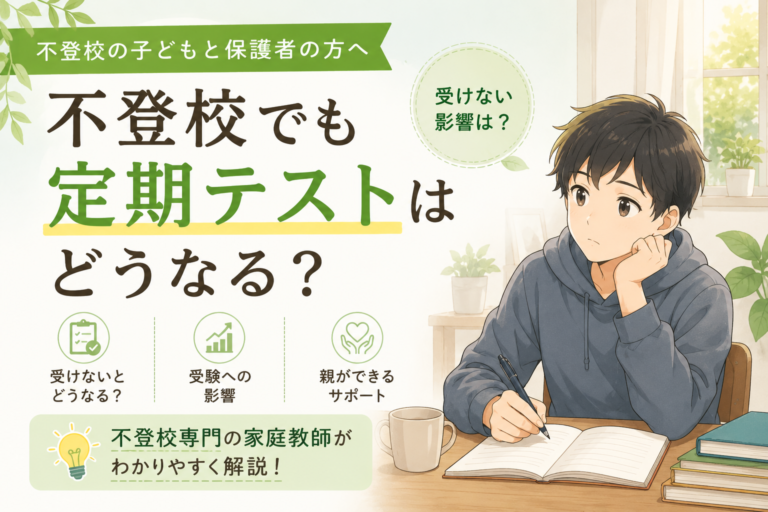 不登校でも定期テストは受けるべき？受けない影響や親ができるサポートを解説