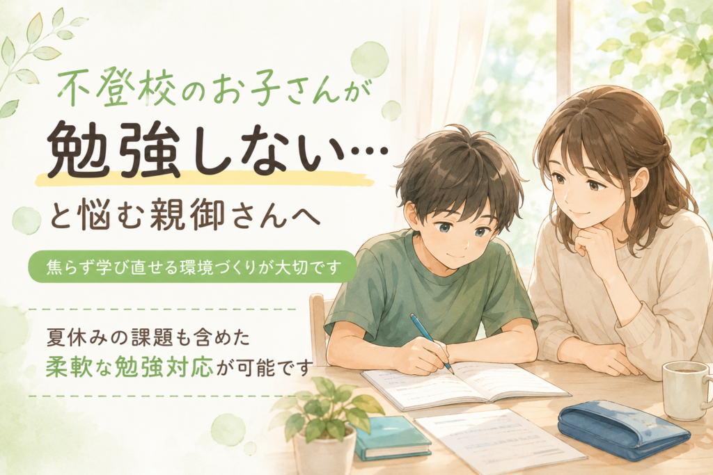 不登校のお子さんが勉強しない…親御さんへ｜夏休みの課題も柔軟にサポート