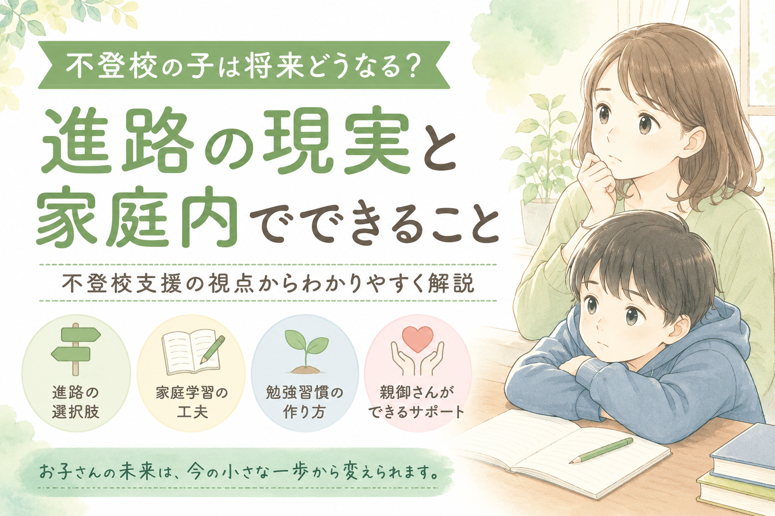 不登校の子は将来どうなる？進路の現実と家庭内でできることを不登校支援の視点から解説