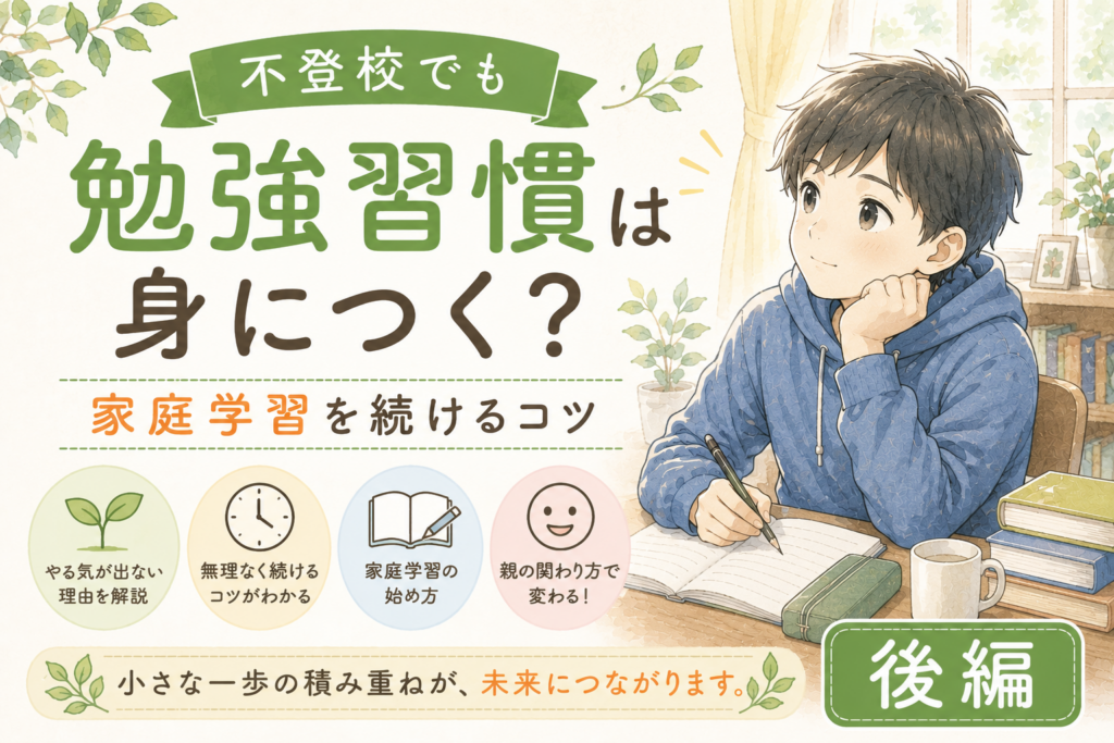不登校でも勉強習慣は身につく？家庭学習を続けるコツ【後編】