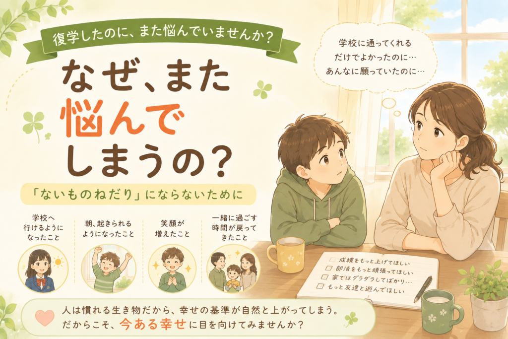 復学したのに、また悩んでいませんか？｜「ないものねだり」にならないために