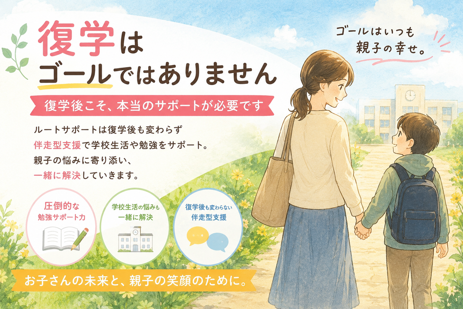 復学支援とは？復学はゴールではない｜復学後こそ大切な伴走型支援