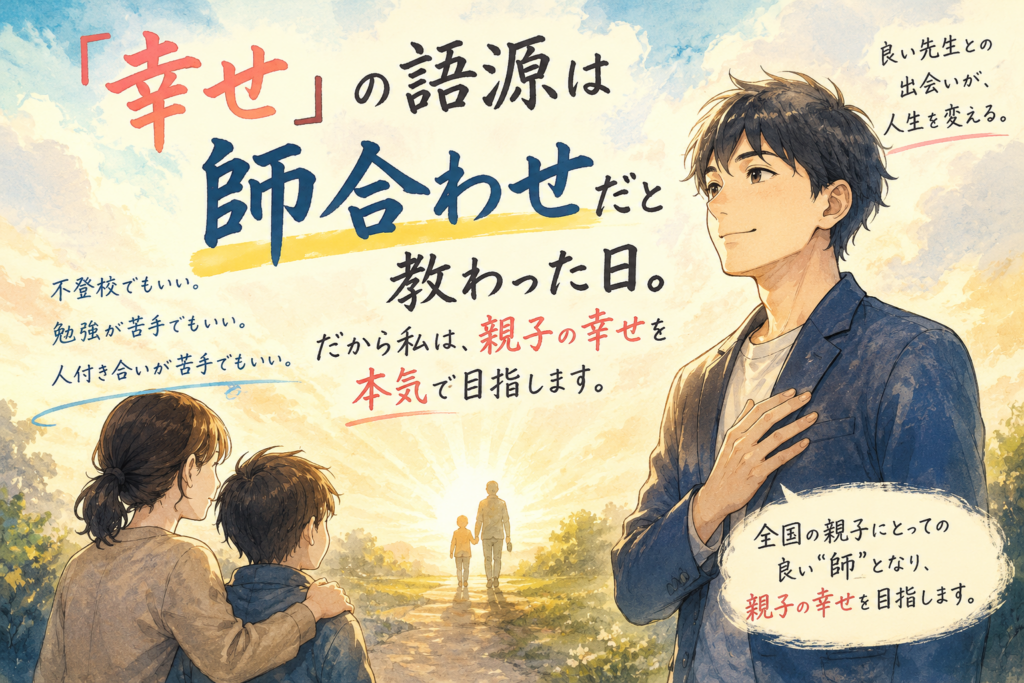 「幸せ」の語源は「師合わせ」だと教わった日。私が親子の幸せを目指す理由