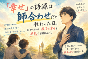 「幸せ」の語源は「師合わせ」だと教わった日。私が親子の幸せを目指す理由