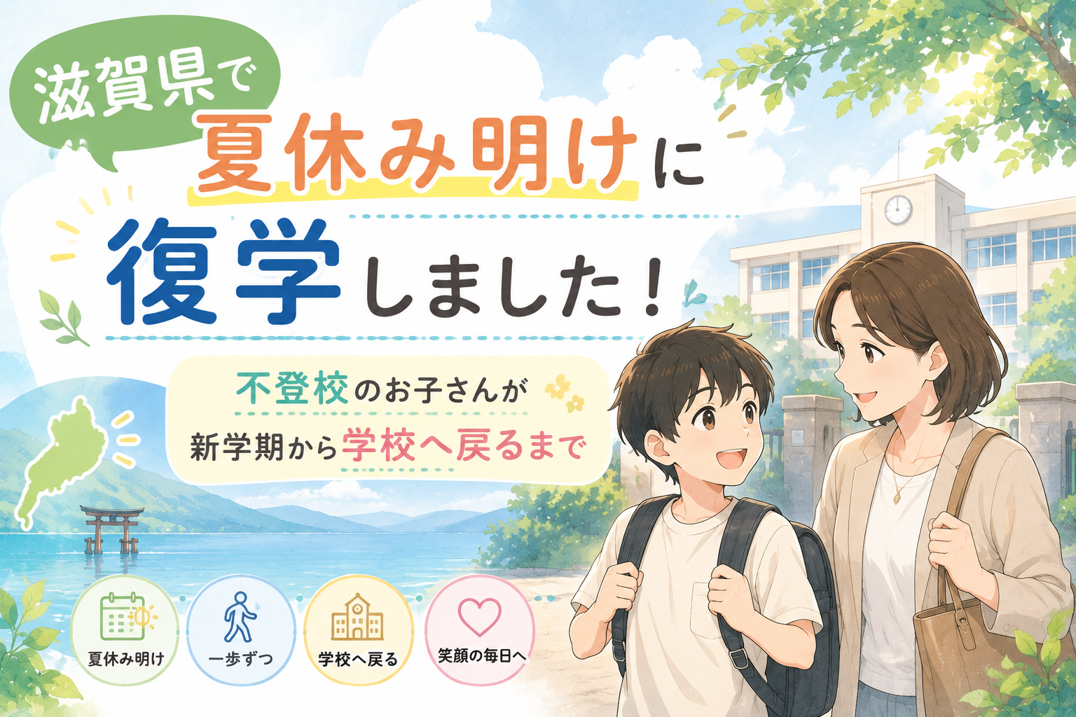 滋賀県で夏休み明けに復学しました！不登校のお子さんが新学期から学校へ戻るまで
