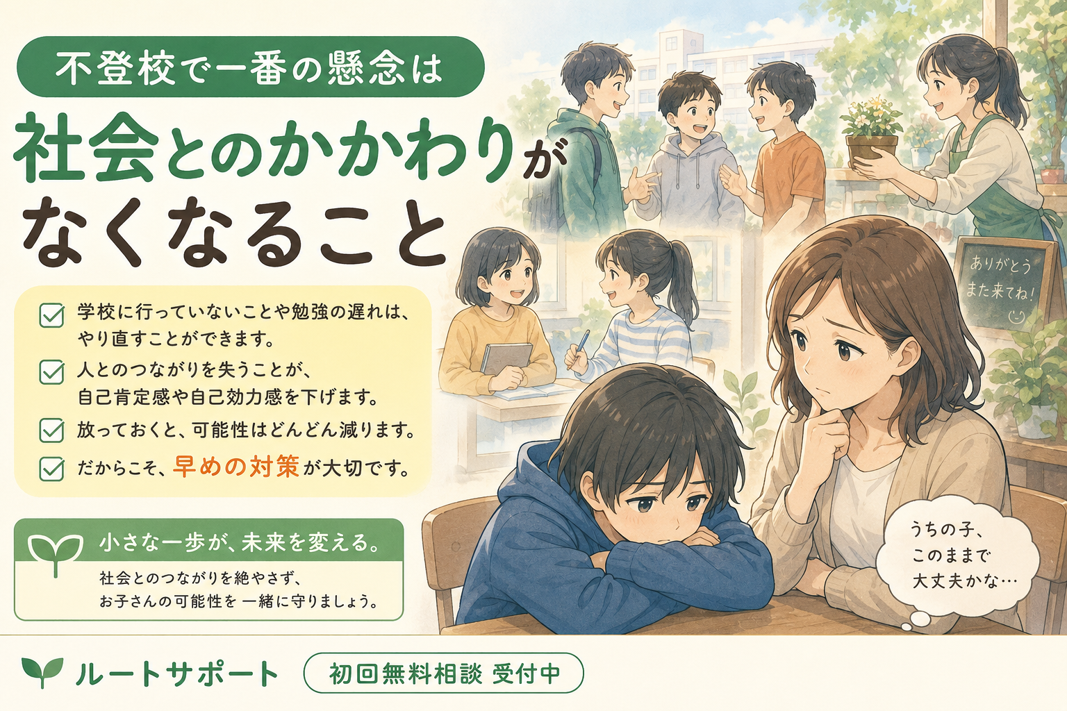 不登校で一番の懸念は「社会とのかかわり」がなくなること｜学校や勉強だけを問題にしないで