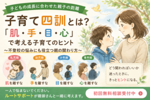 子育て四訓とは？「肌・手・目・心」で考える、子どもの成長に合わせた親子の距離