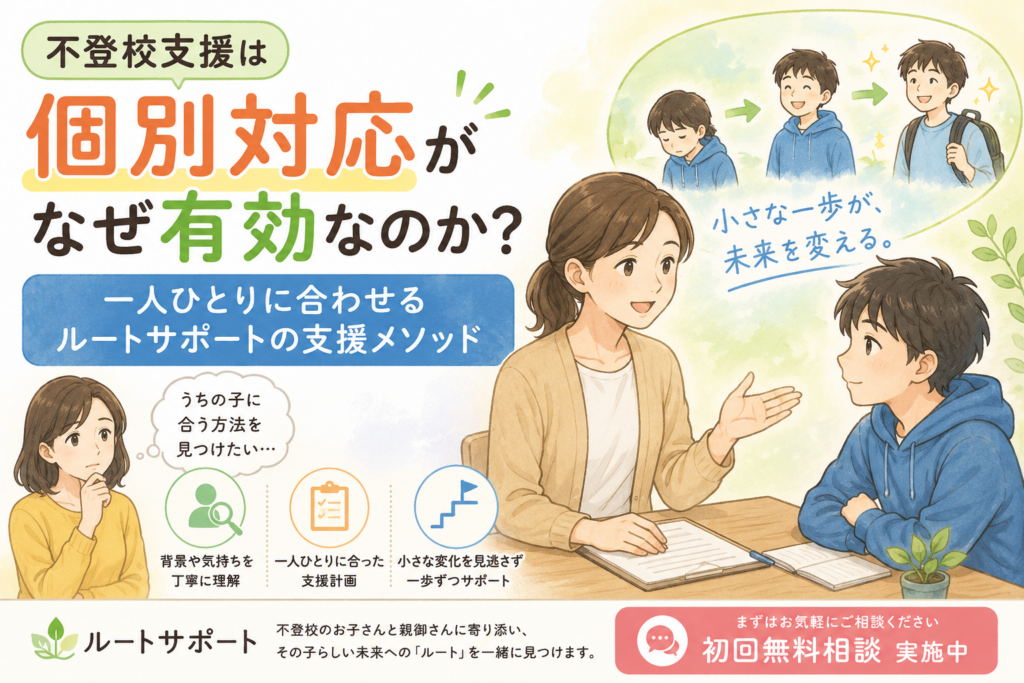 個別対応が不登校支援に有効な理由とは？一人ひとりに合わせるルートサポートの支援メソッド
