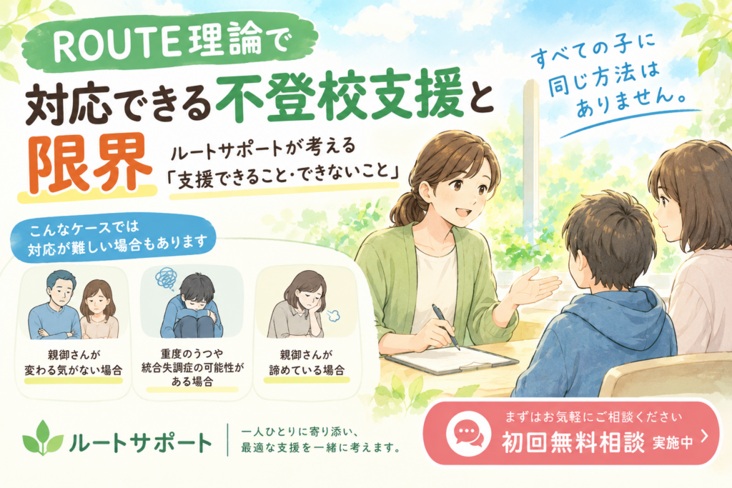 ROUTE理論で対応できる不登校支援と限界｜ルートサポートが考える「支援できること・できないこと」