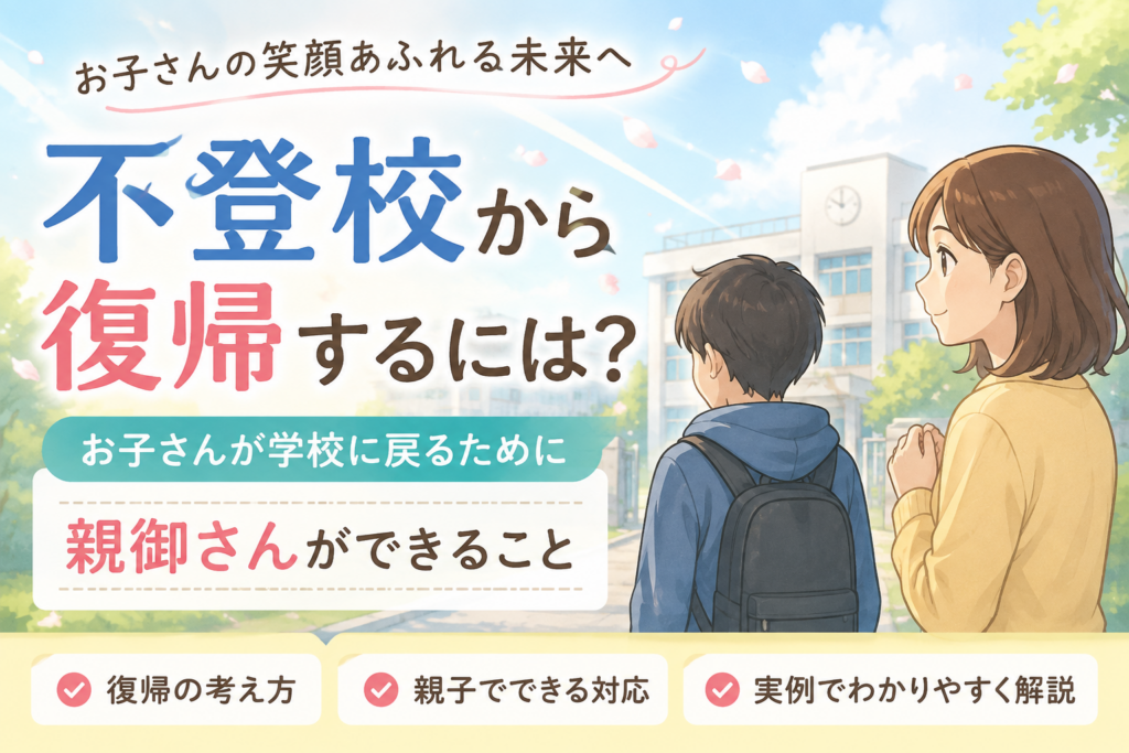 不登校から復帰するには？お子さんが学校に戻るために親御さんができること