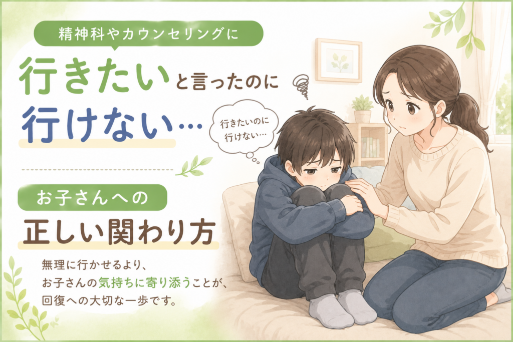 精神科やカウンセリングに行きたいと言ったのに行けない…動けないお子さんへの正しい関わり方