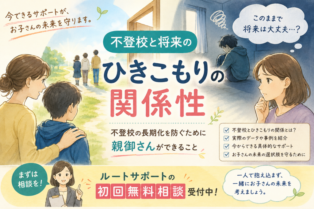 不登校と将来のひきこもりの関係性｜不登校の長期化を防ぐために親御さんができること