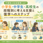 不登校の社会復帰とは？小学生・中学生・高校生の段階別に考える支援と復学へのステップ