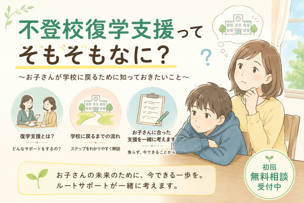 不登校復学支援ってそもそもなに？お子さんが学校に戻るために知っておきたいこと