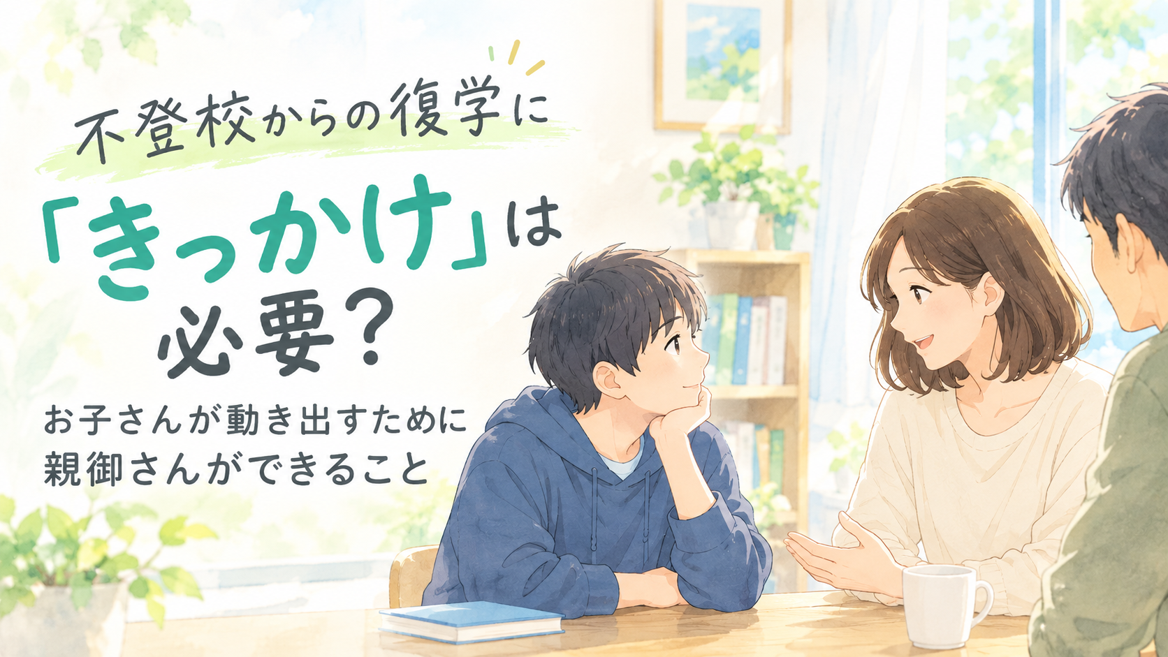 不登校からの復学に「きっかけ」は必要？お子さんが動き出すために親御さんができること